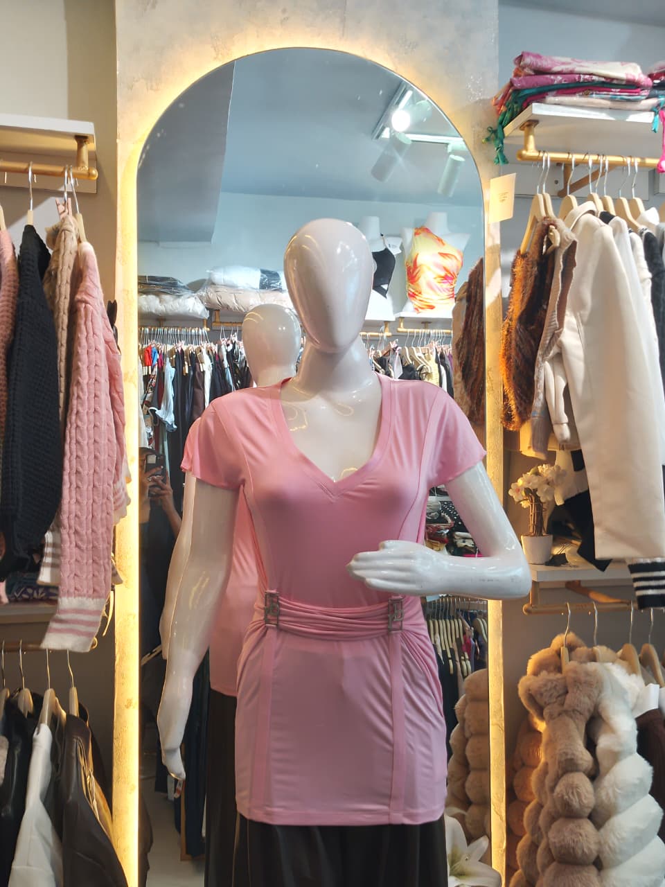 Rosewater Ruched" V-Neck Tunic