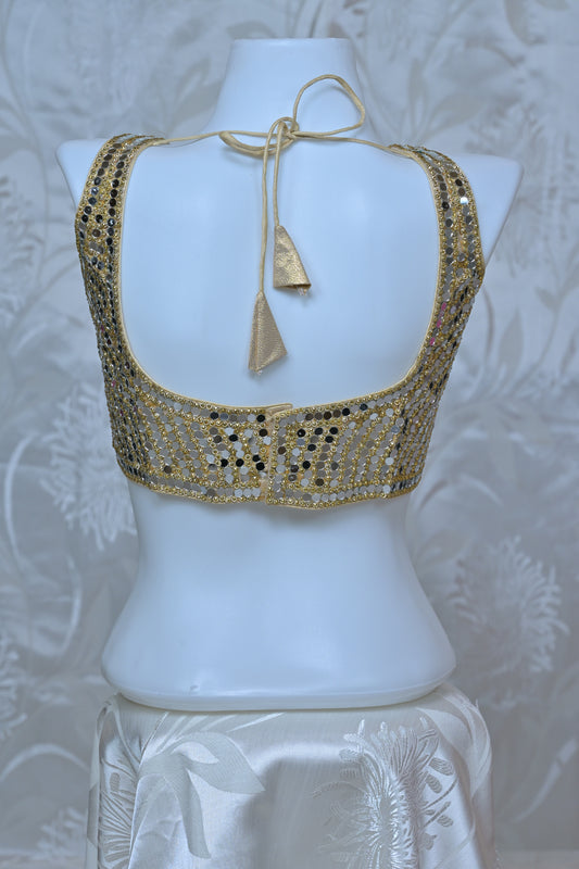 Elegant Mirror Work Padded Blouse