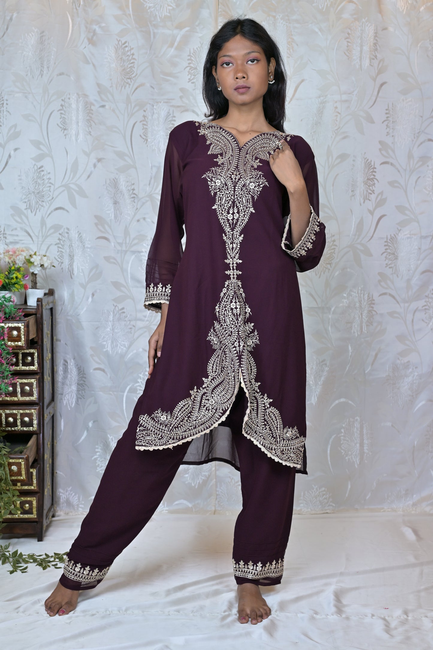 Festive Gota Embroidered Suit Set