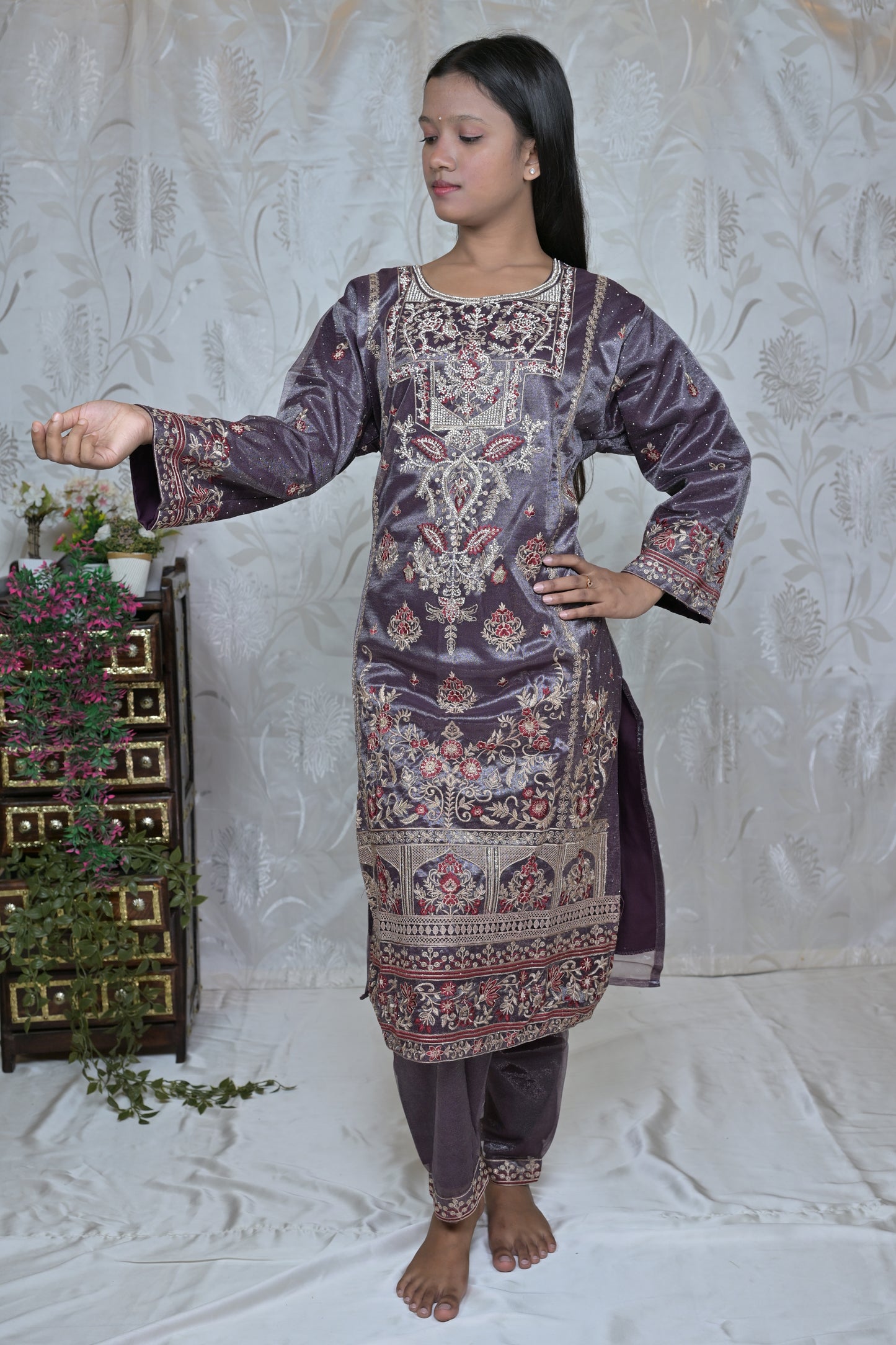 Luxury Embroidered Net Suit Set