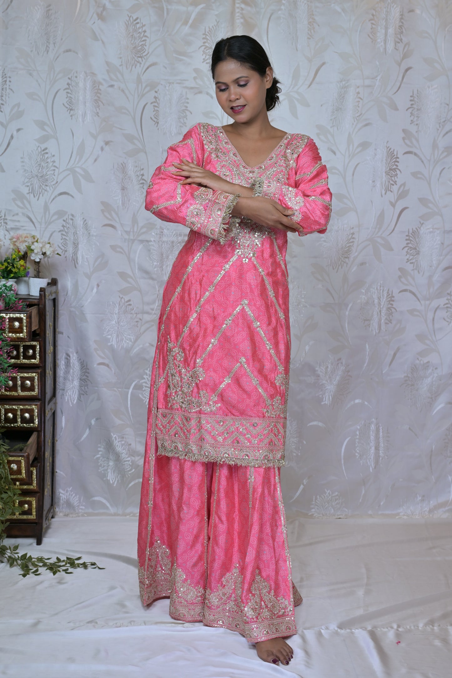 Heavy Embroidered Gharara Suit Set