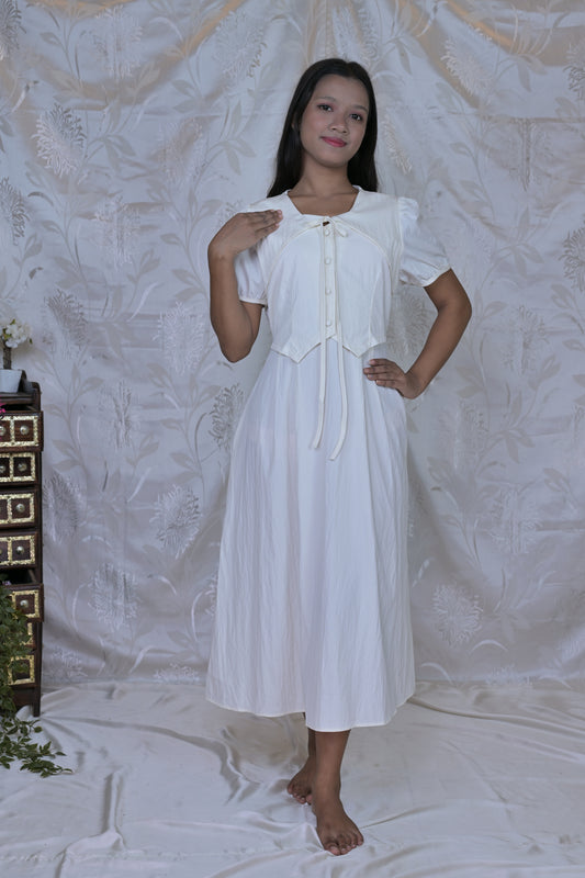 Charming Tiered Button-Front Midi Dress