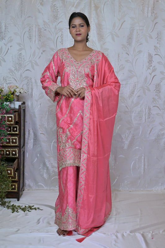 Heavy Embroidered Gharara Suit Set