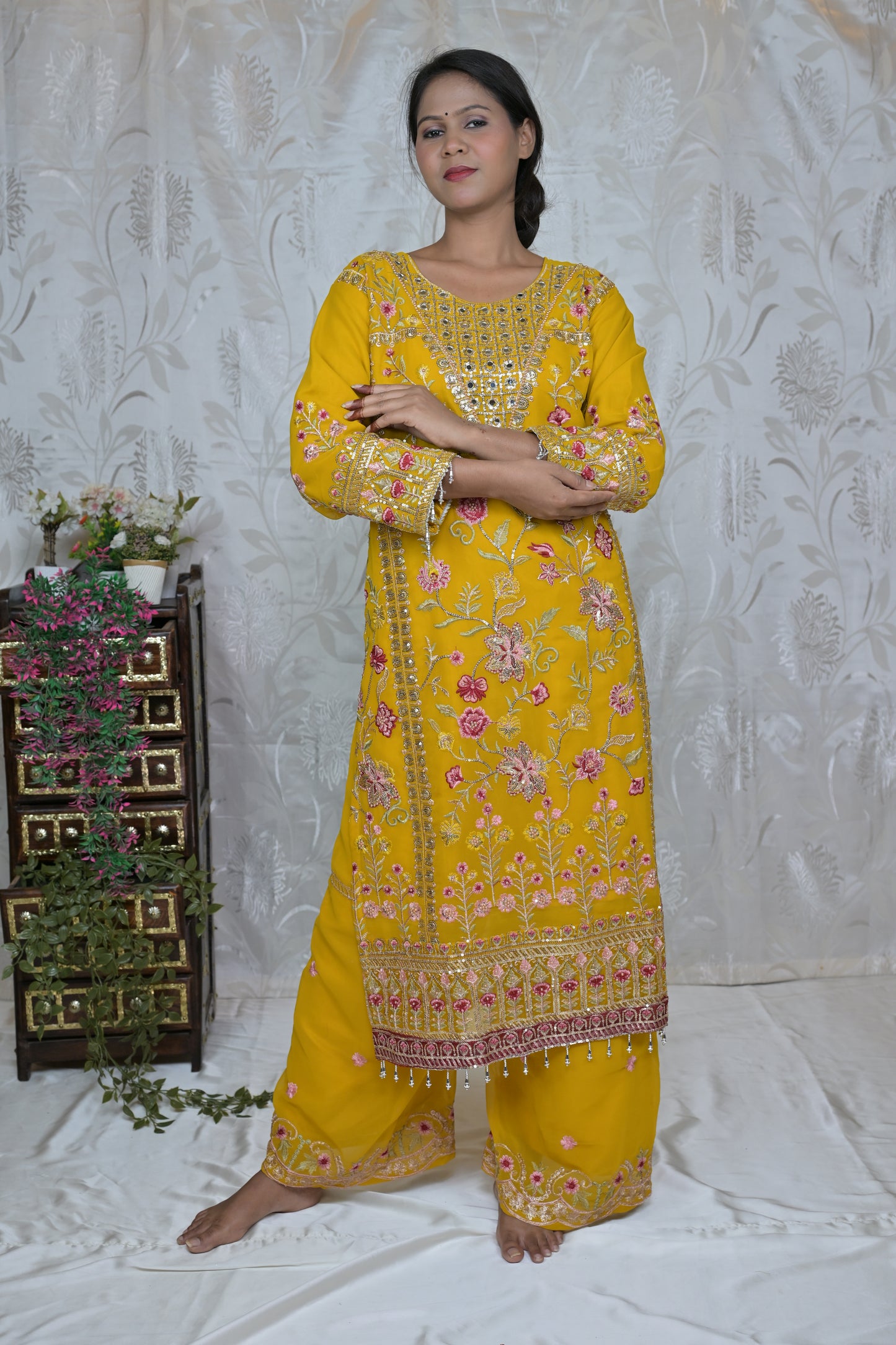 Festive Floral Suit Set