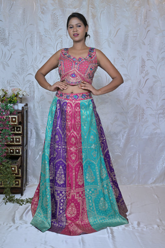 Multi-Panel Brocade Lehenga Ensemble