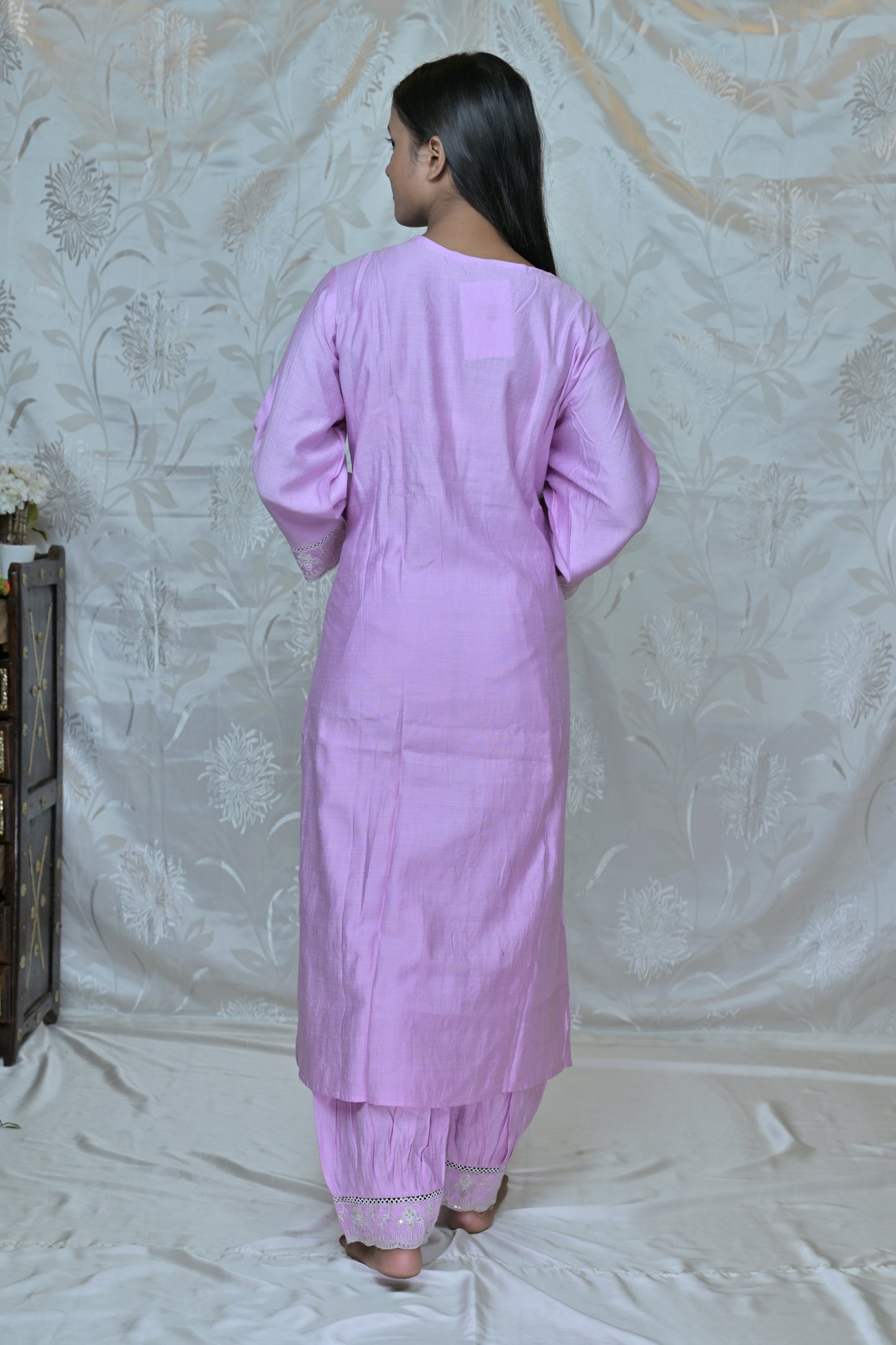 Pastel Embroidered Cotton Suit Set