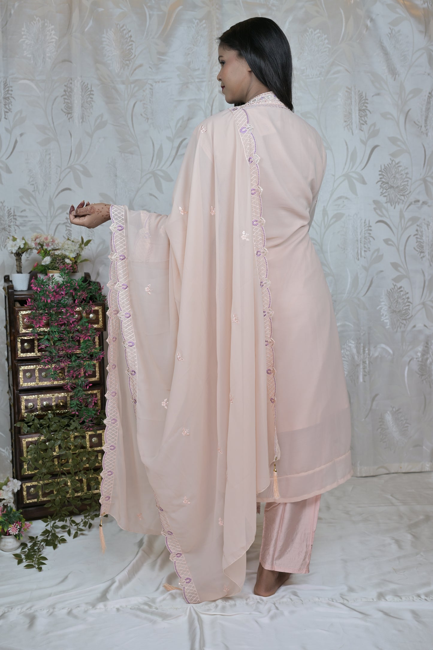Pastel Embroidered Suit Set