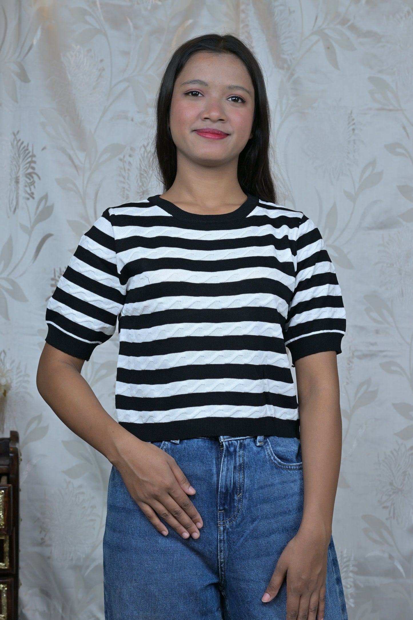 Striped Knitted Crop Top