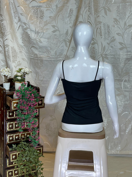 Starry Night Black Sequin Net Y2K Crop Top