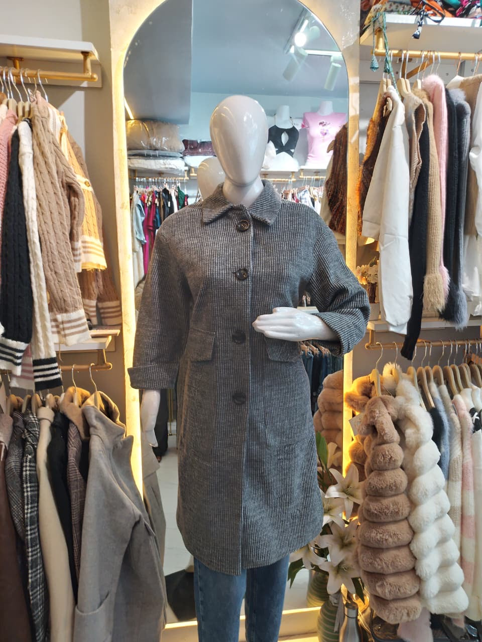 Weekend Wanderer" Textured Plaid Coat