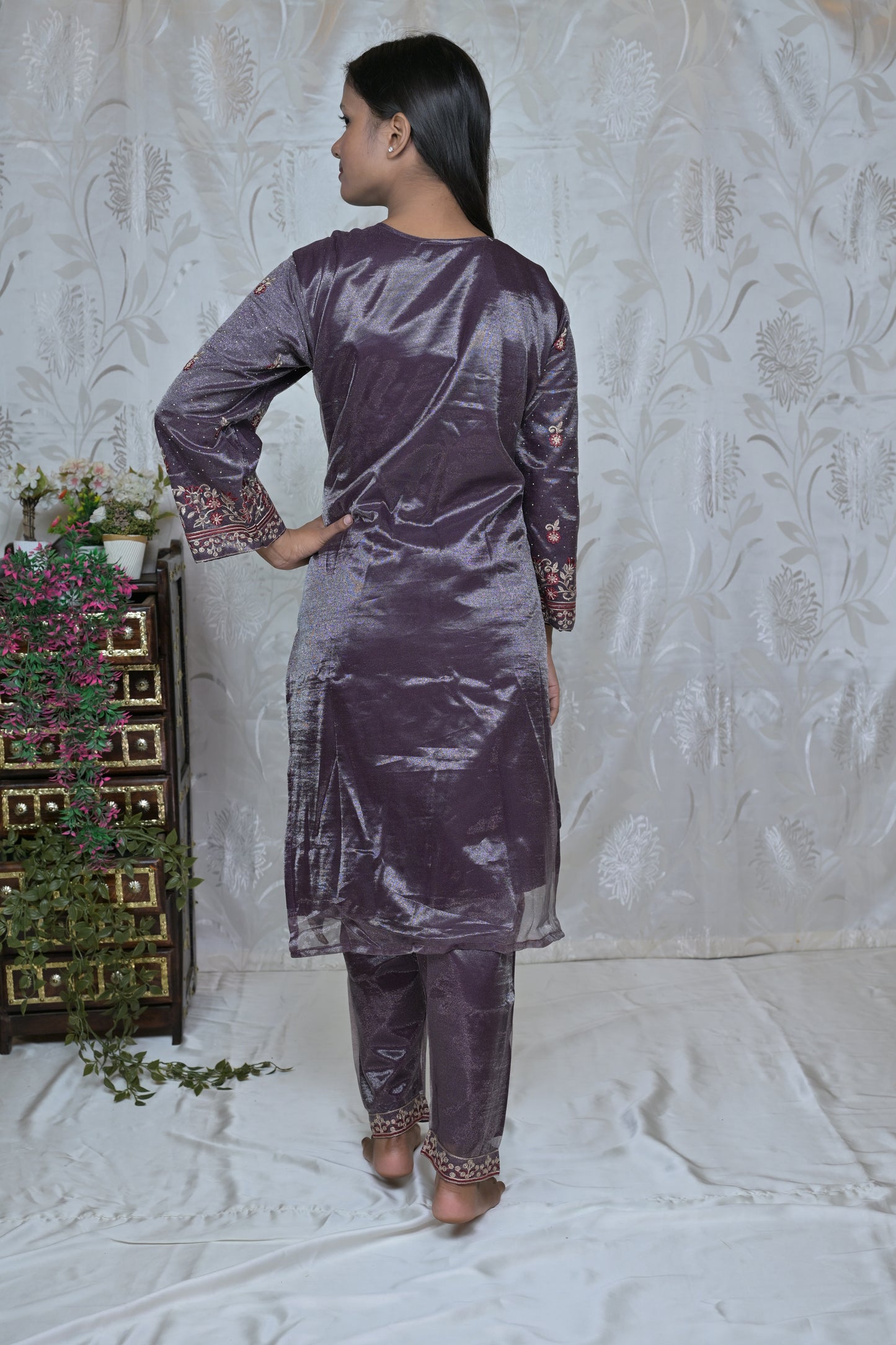 Luxury Embroidered Net Suit Set