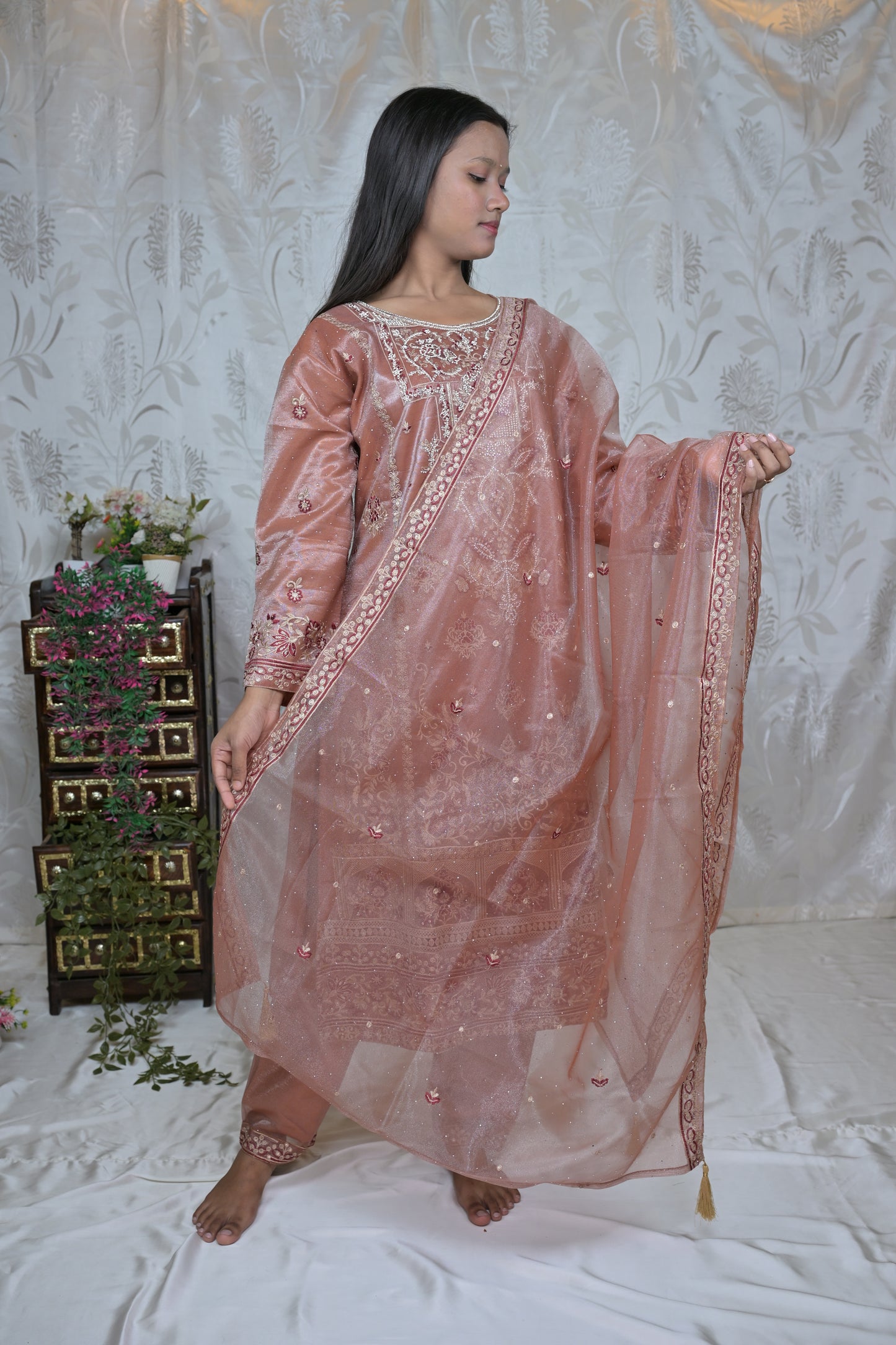 Luxury Embroidered Net Suit Set