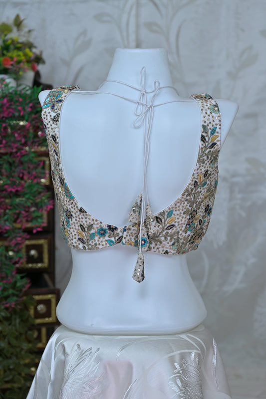 Heavy Embroidered Sleeveless Blouse