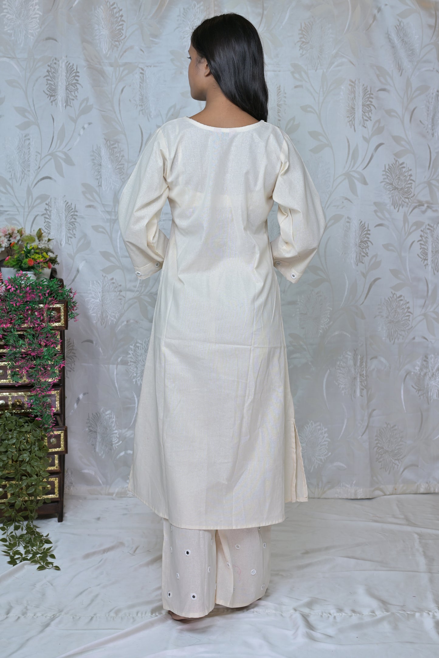Mirror Embellished Kurta Palazzo Set