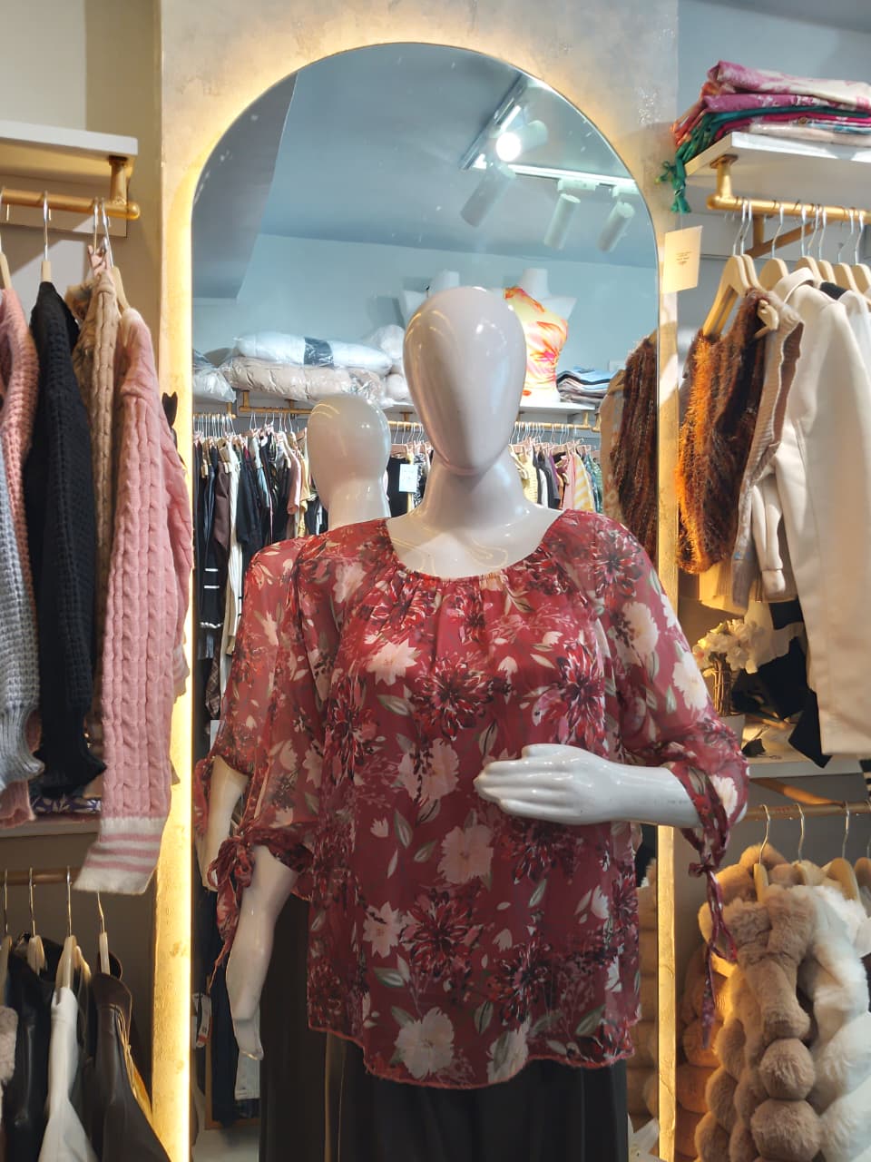 Azure Bloom" Chiffon Top