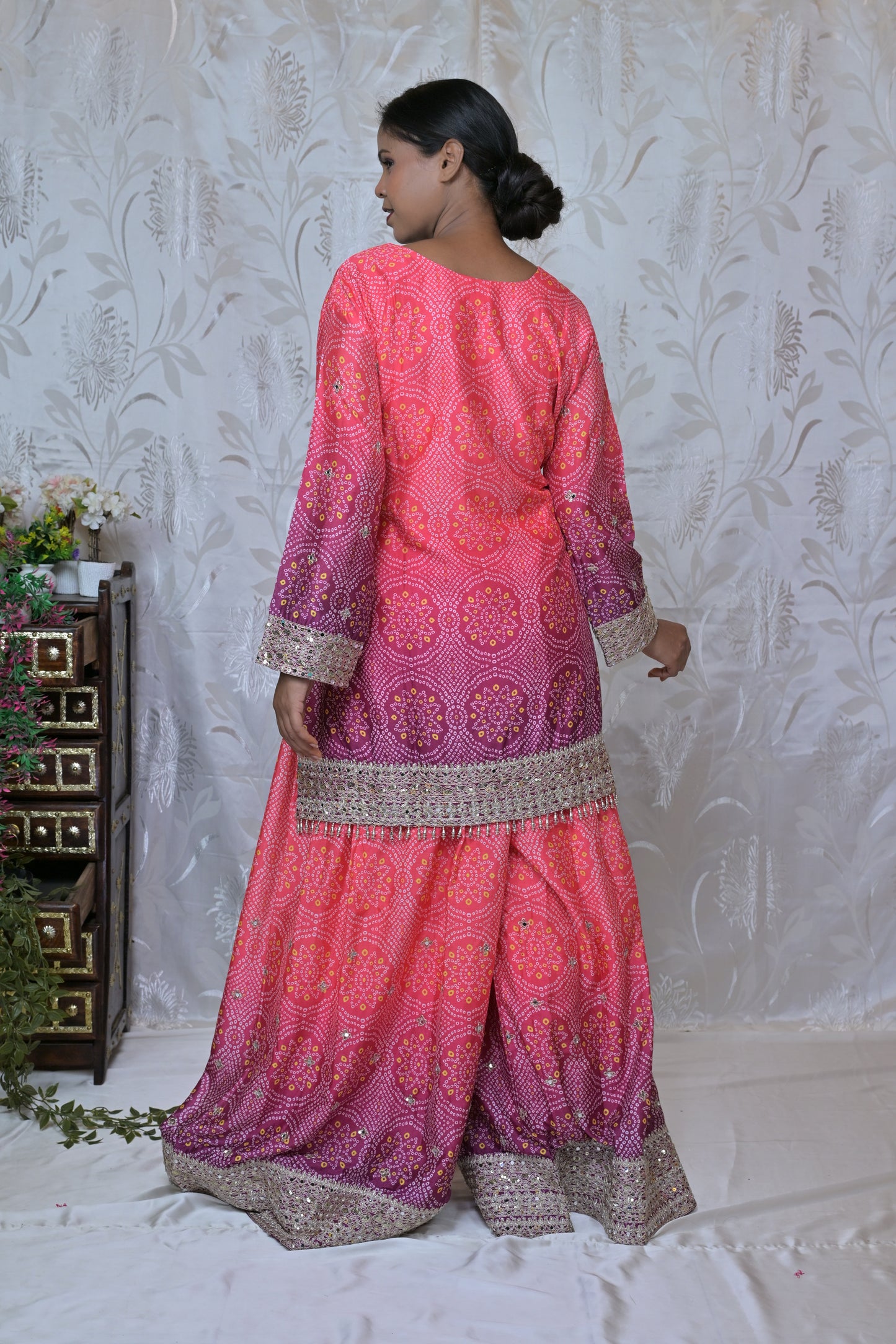 Vibrant Ombre Bandhani Print Suit Set