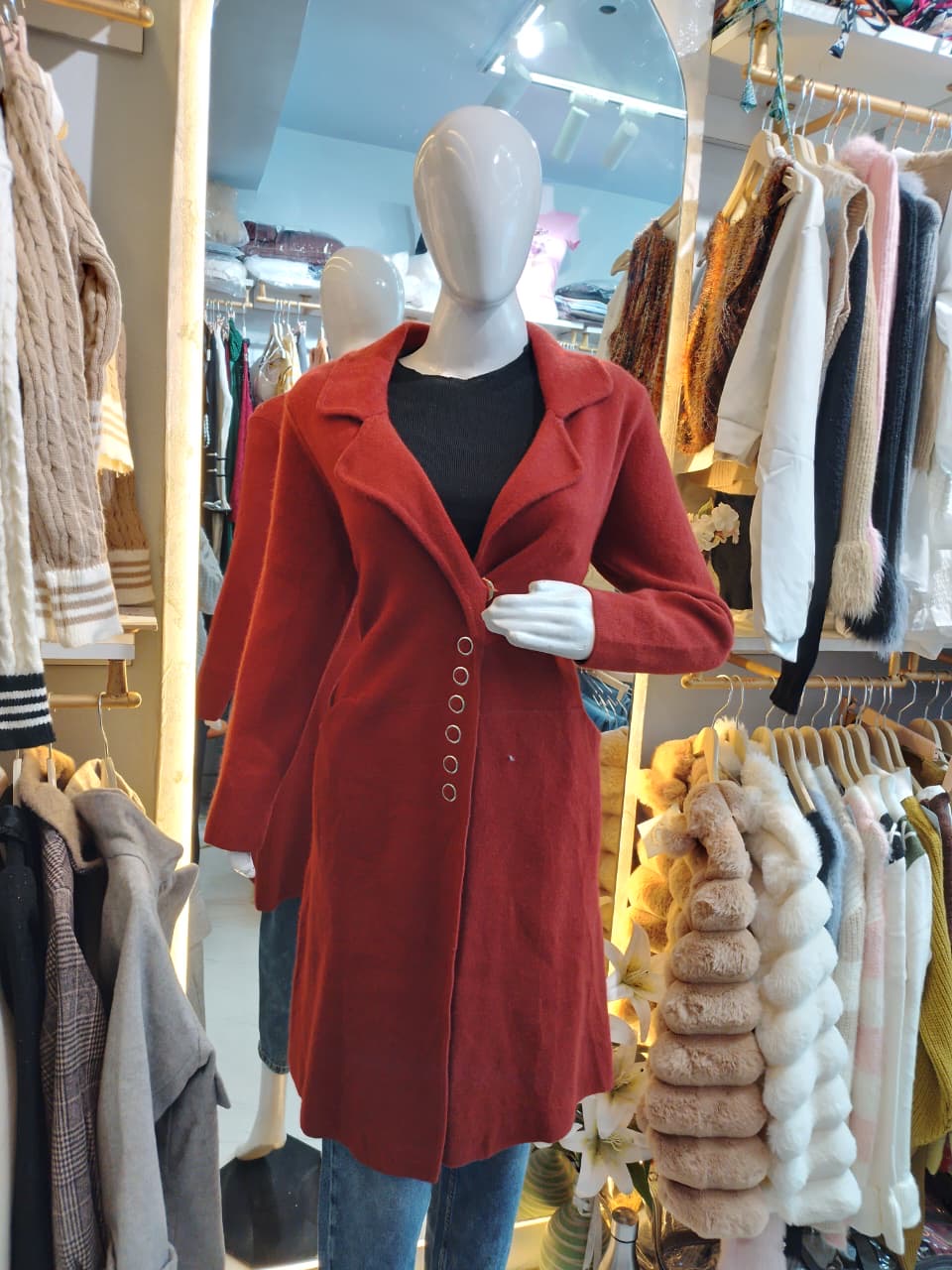 Scarlet Luxe" Tailored Long Coat