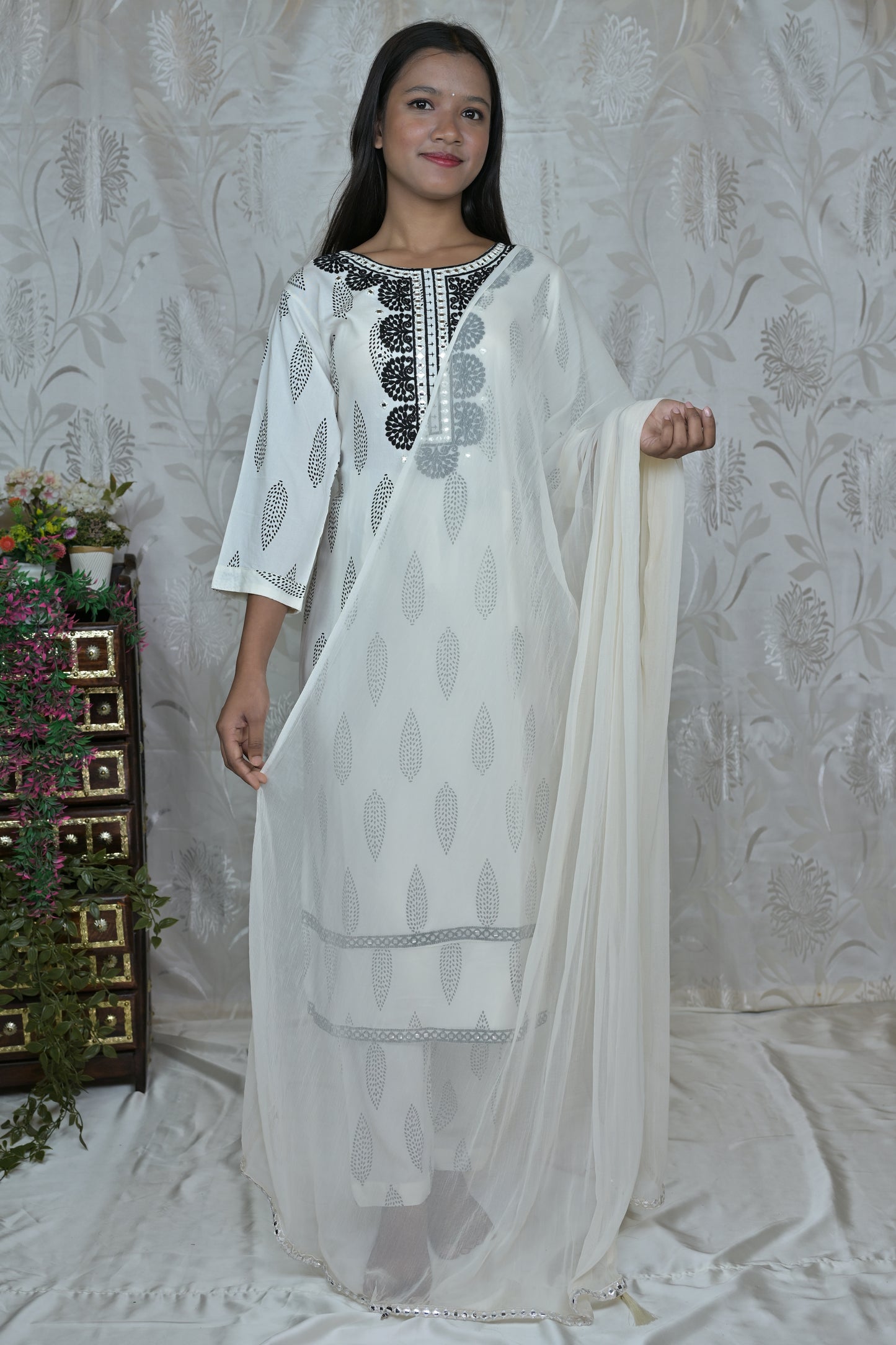 Block Printed Kurta Set with Matching Dupatta