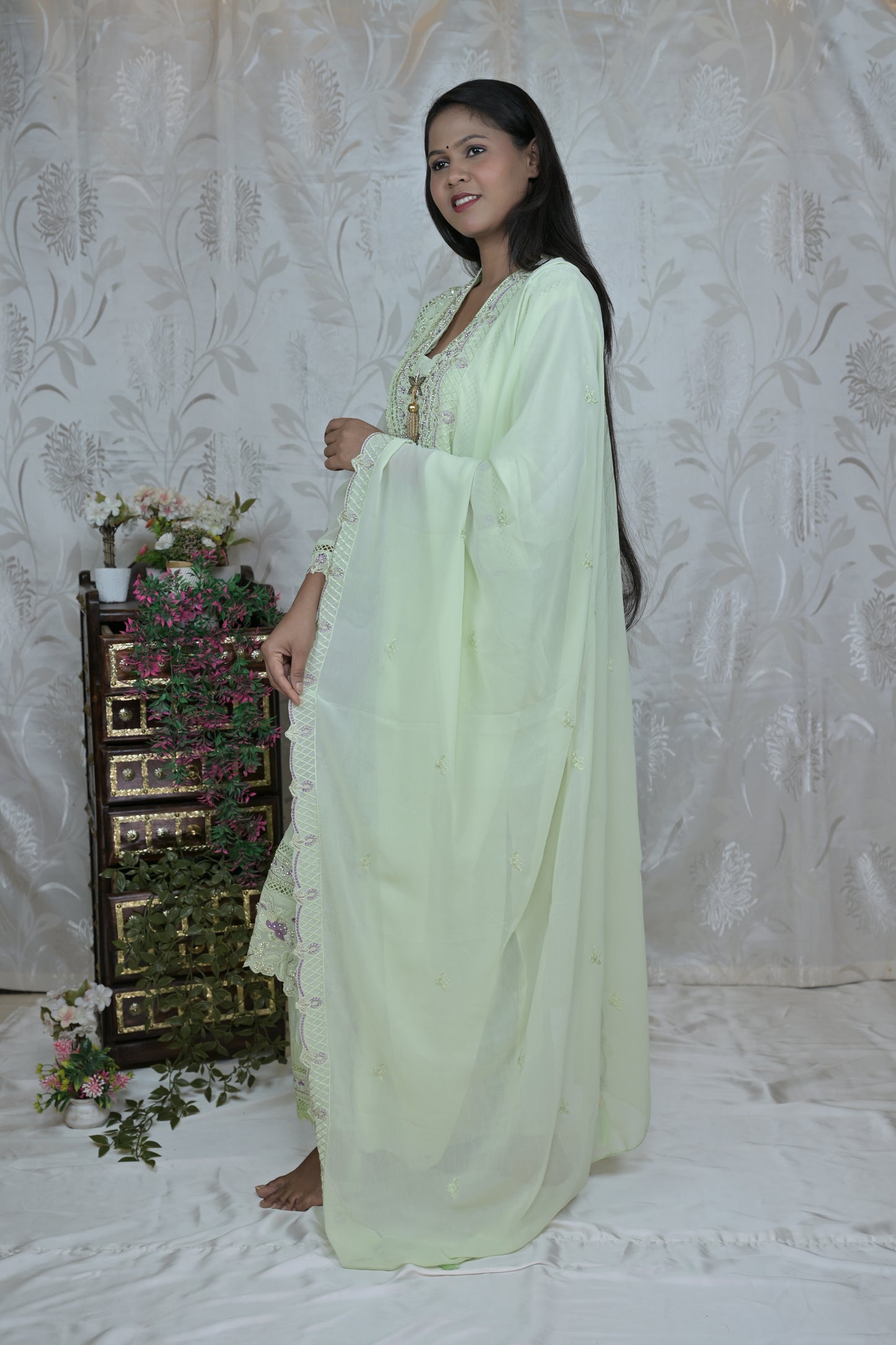 Pastel Embroidered Suit Set
