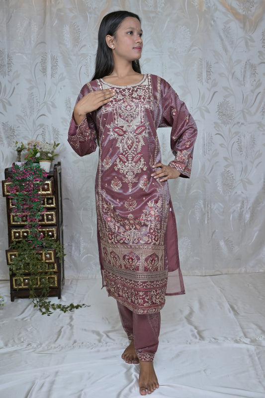 Luxury Embroidered Net Suit Set