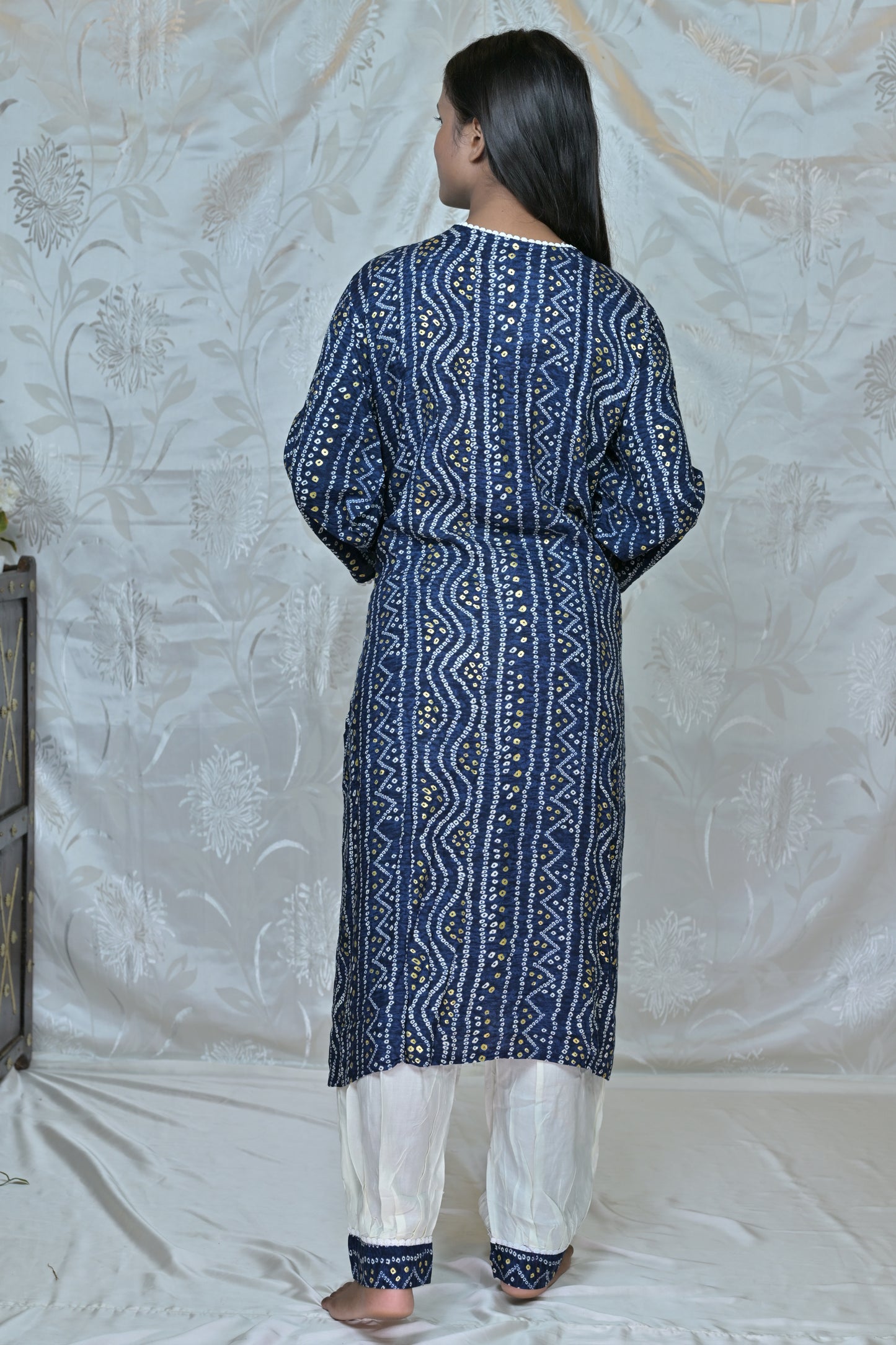 Embroidered Bandhani Kurta Set with Dupatta