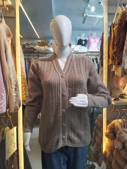 Winter Bloom" Embroidered Fuzzy Cardigan