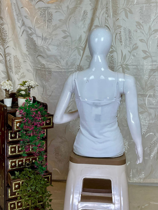 Opulent White & Gold Embellished Cami Top