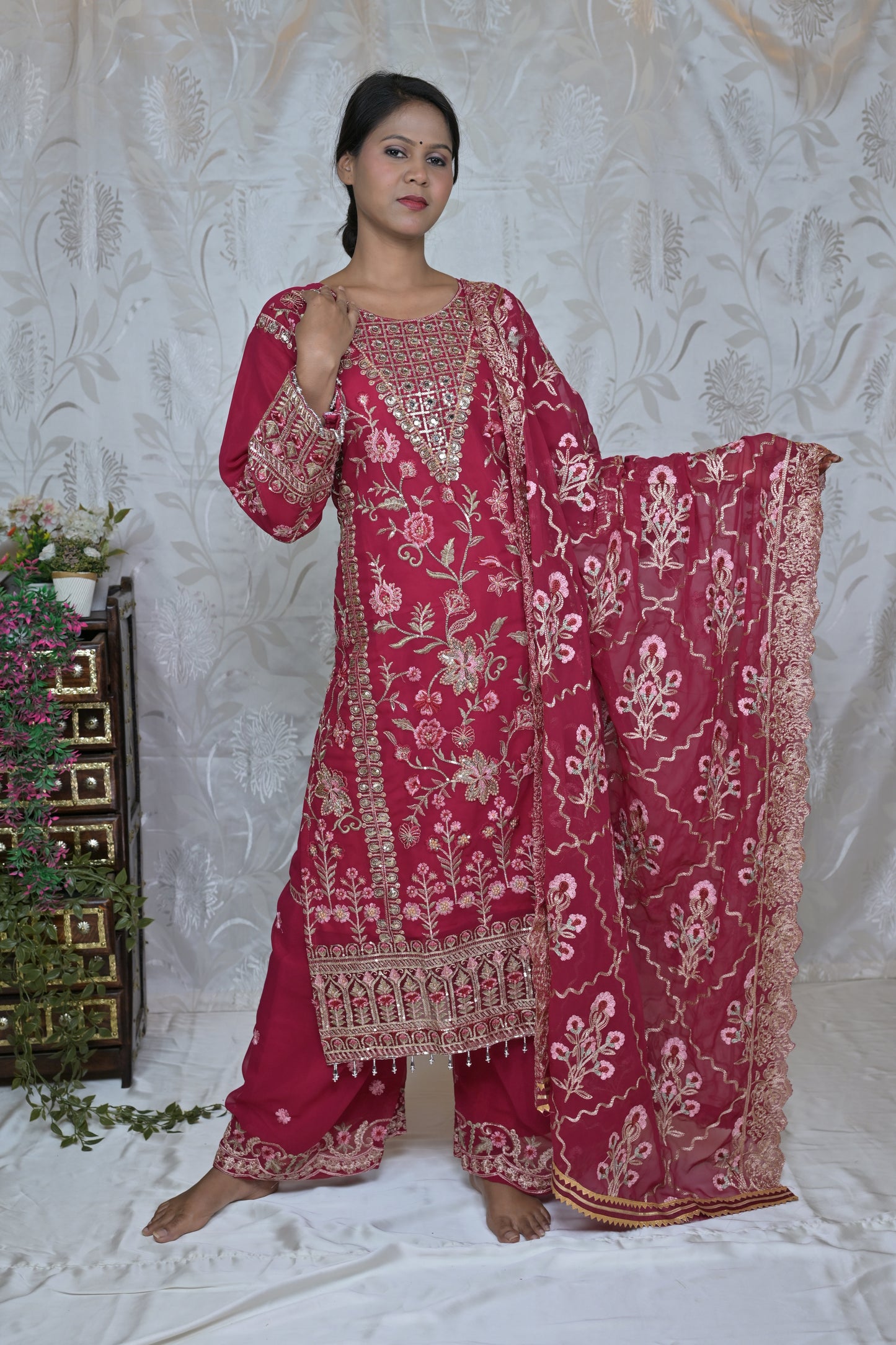 Festive Floral Suit Set
