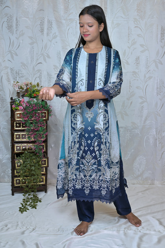 Elegant Floral & Paisley Print Suit