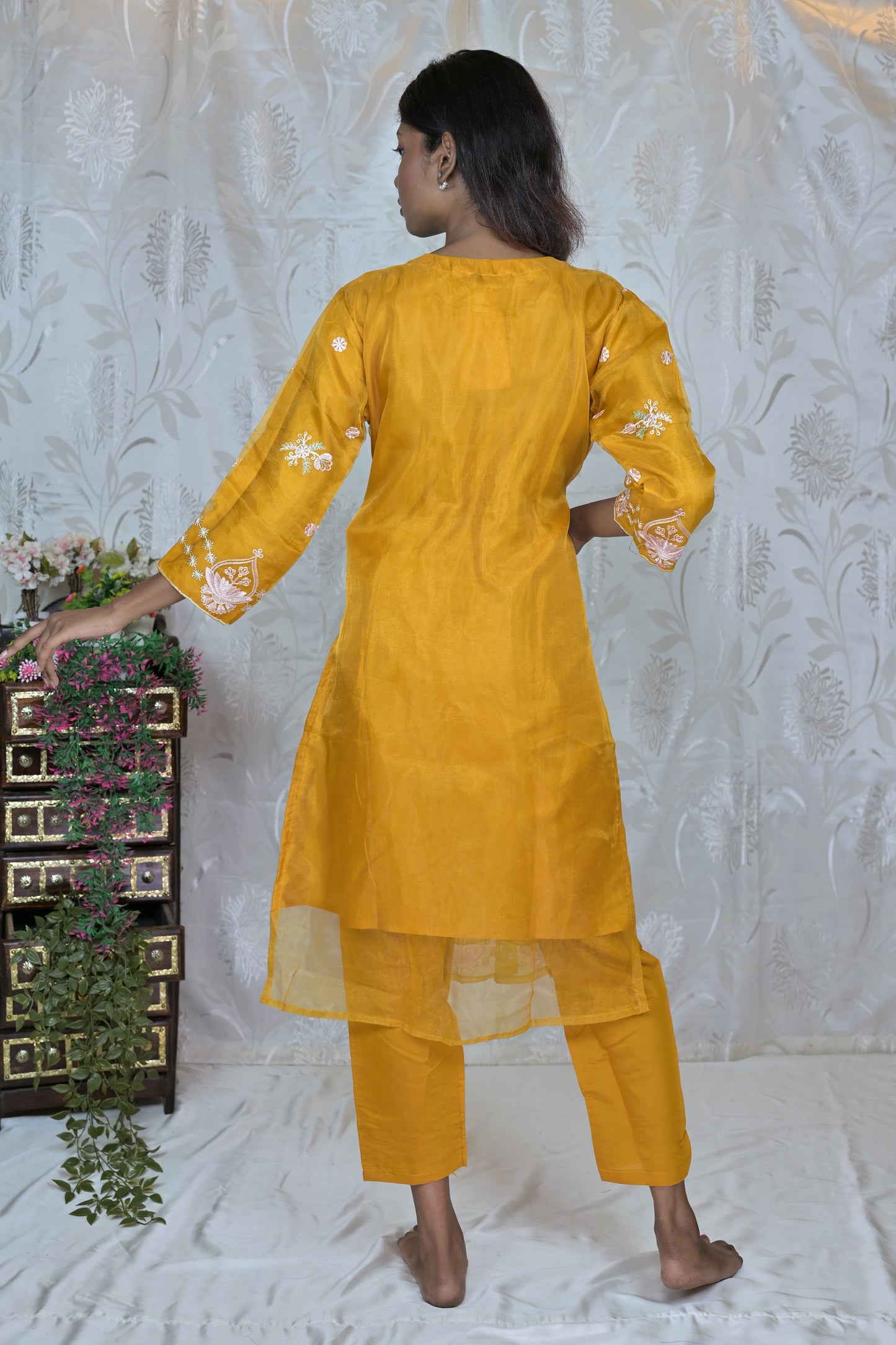 Opulent Embroidered Organza Ethnic Set