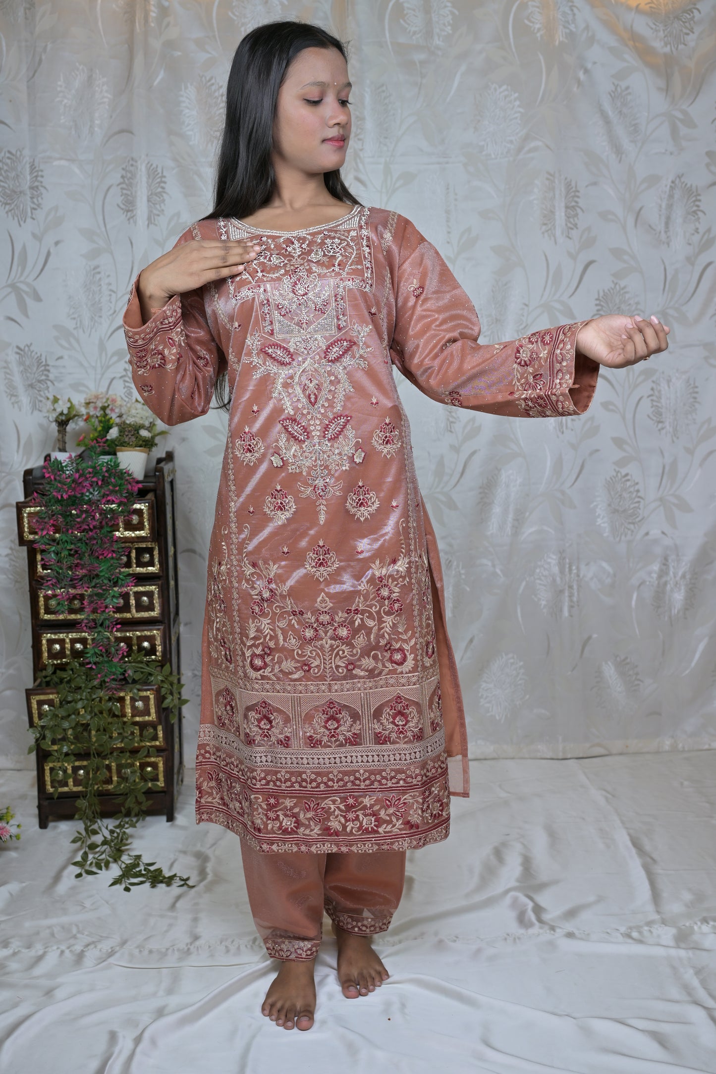 Luxury Embroidered Net Suit Set
