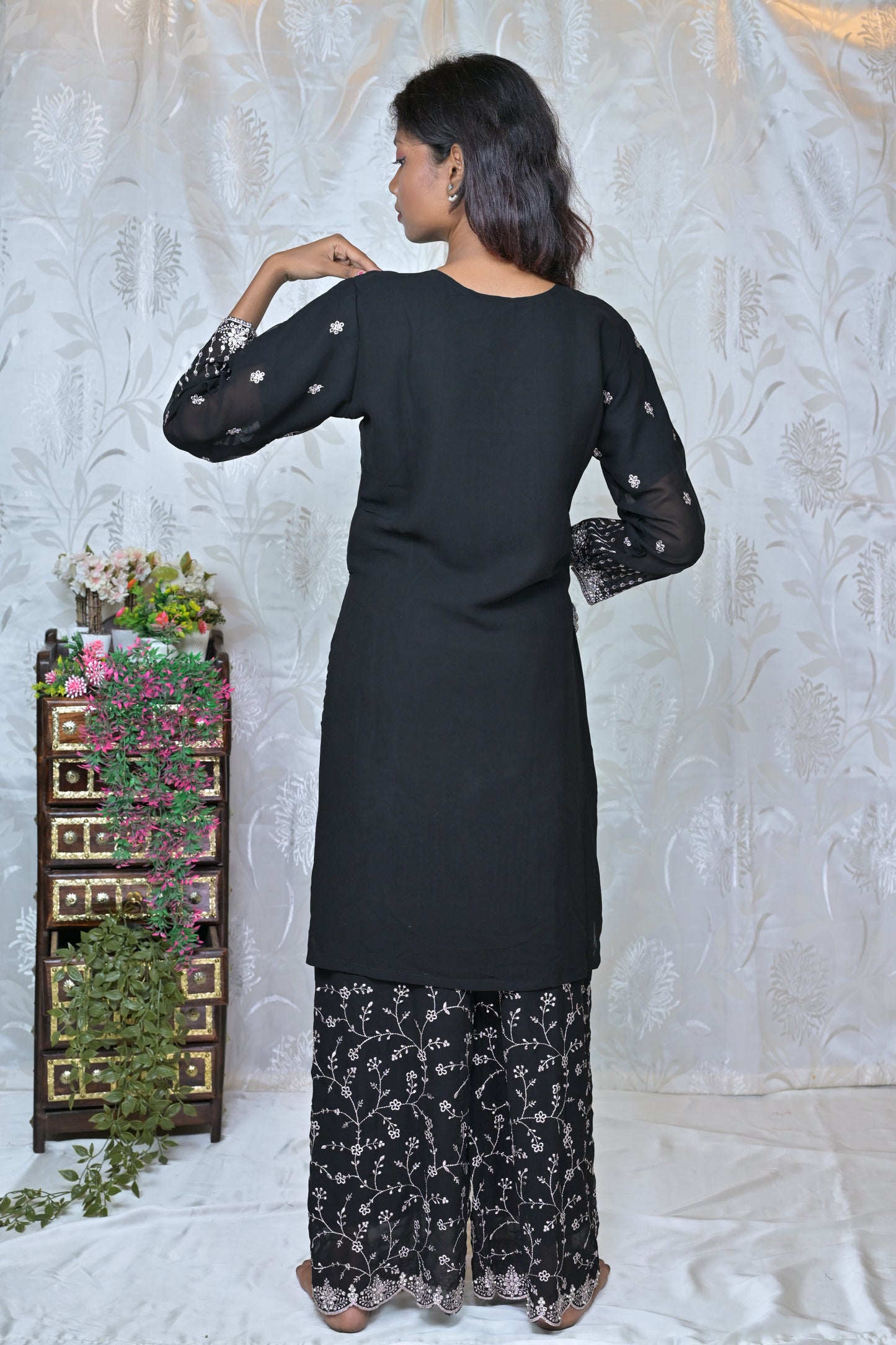 Traditional Kurta with Palazzo and Dupatta