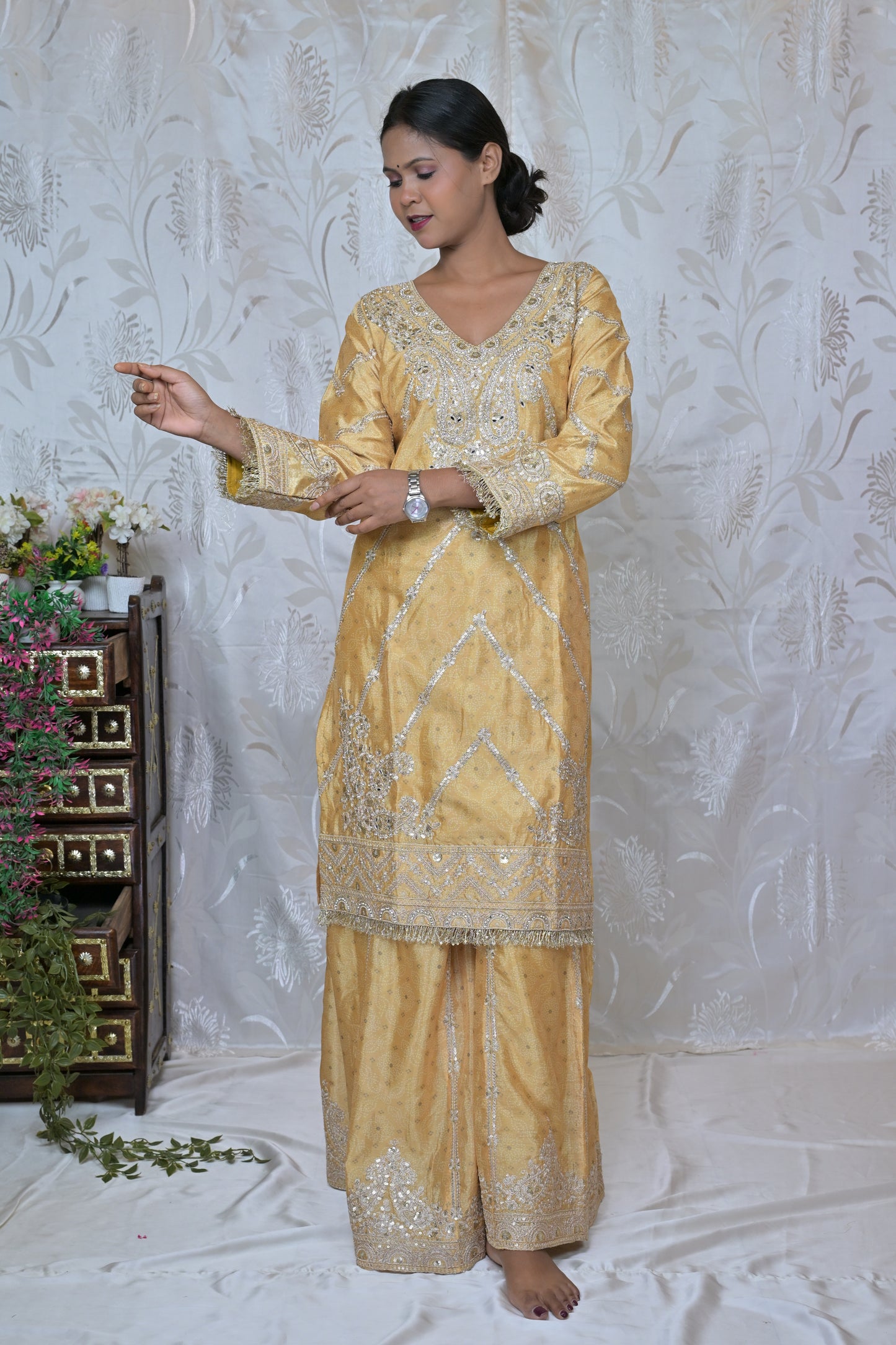 Heavy Embroidered Gharara Suit Set
