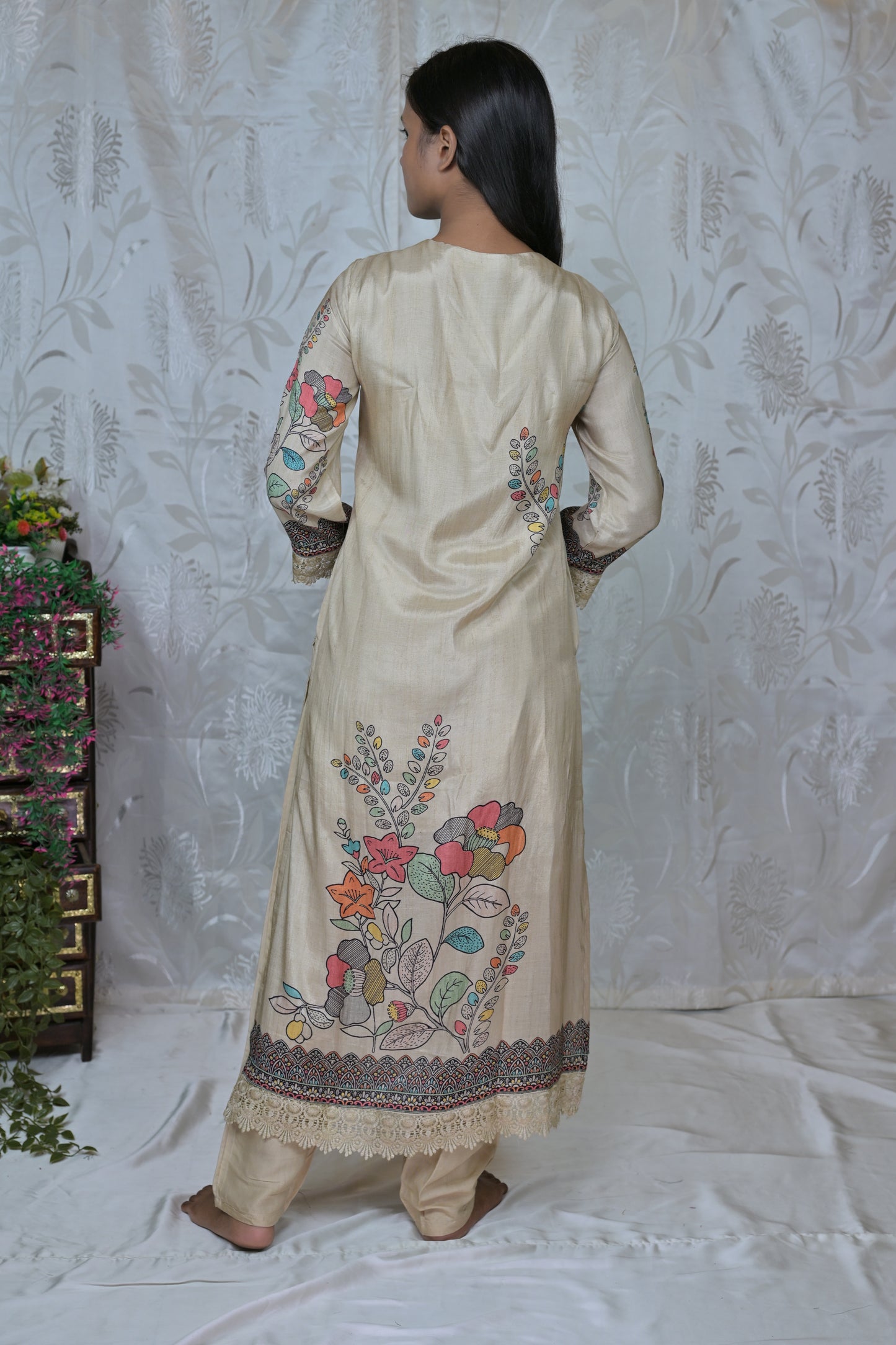 Floral Print Muslin Suit Set