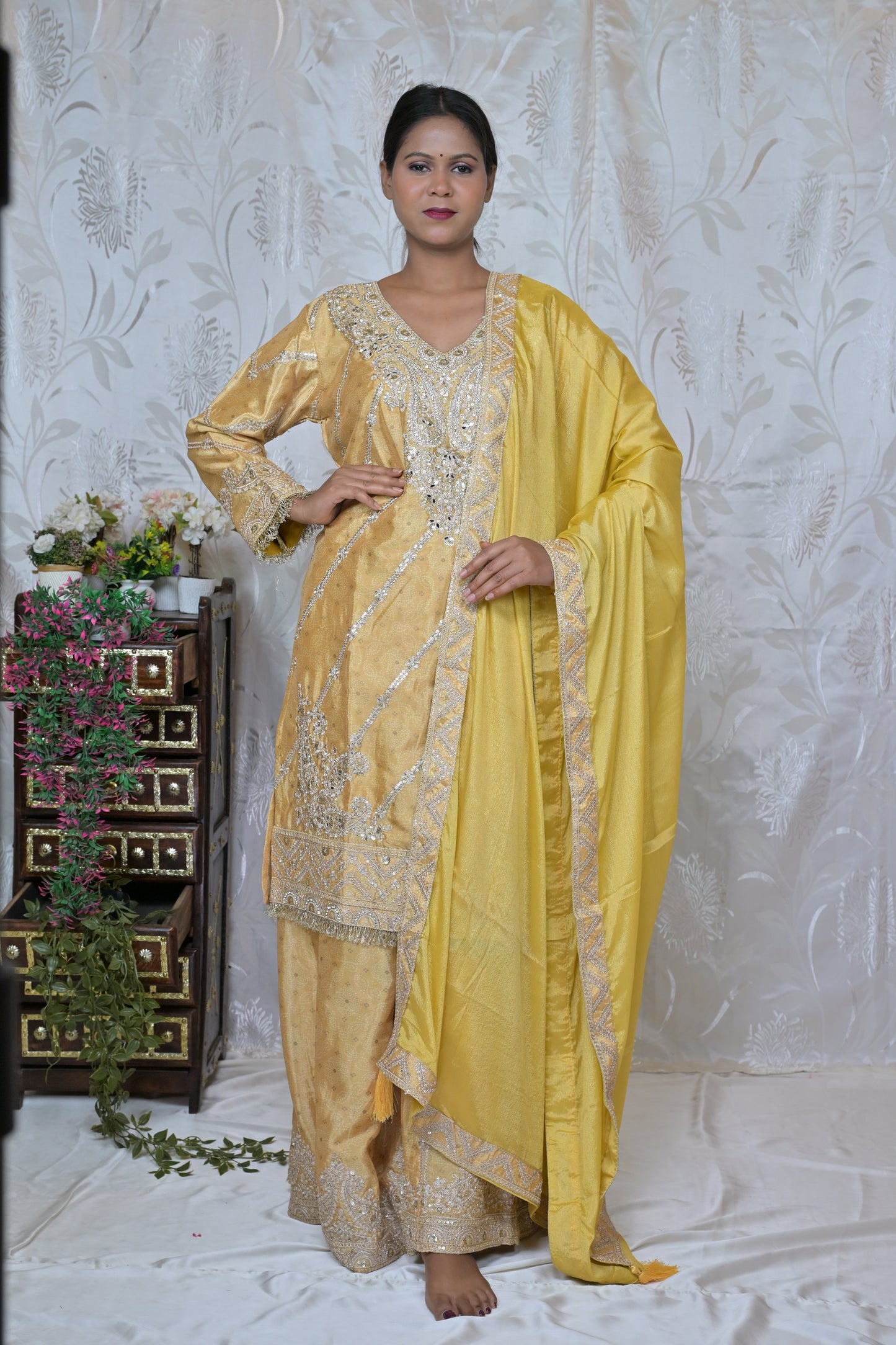 Heavy Embroidered Gharara Suit Set