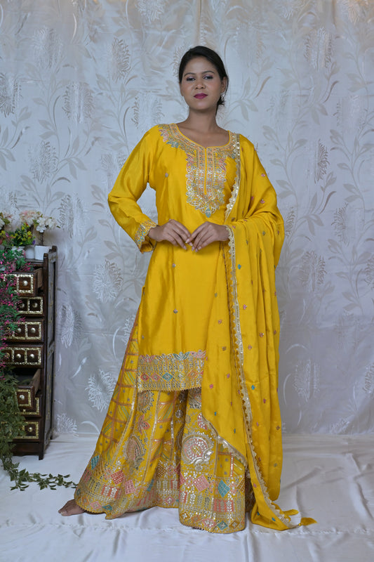 Opulent Embroidered Sharara with Dupatta