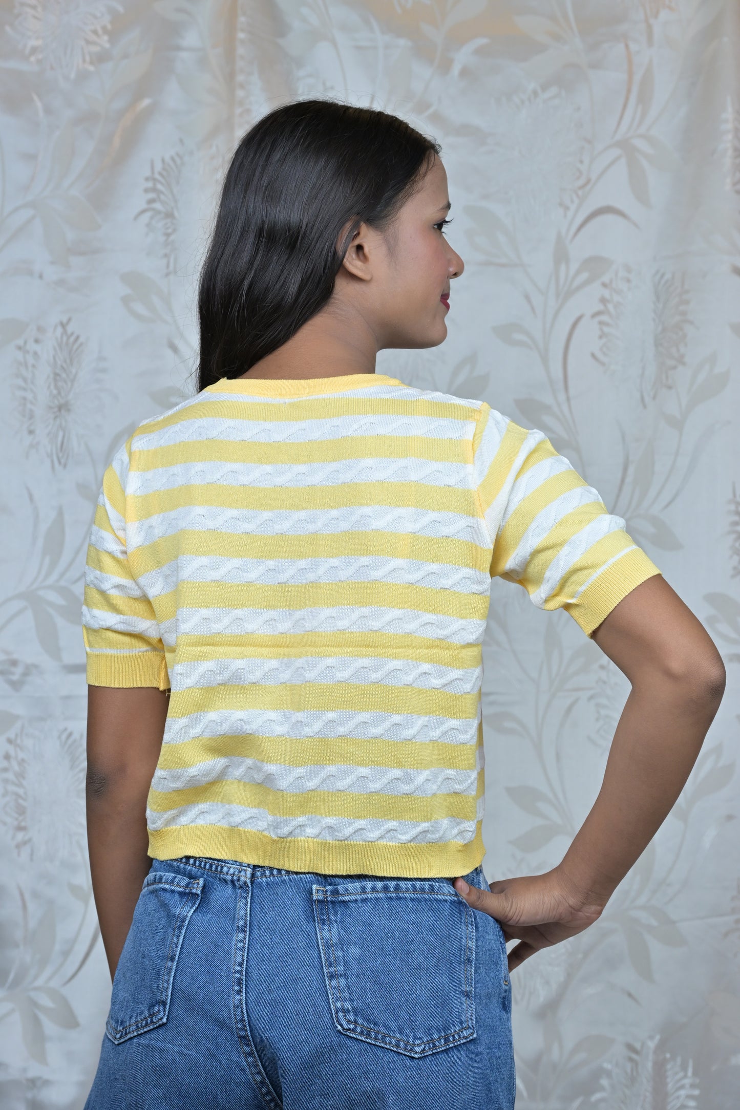 Striped Knitted Crop Top