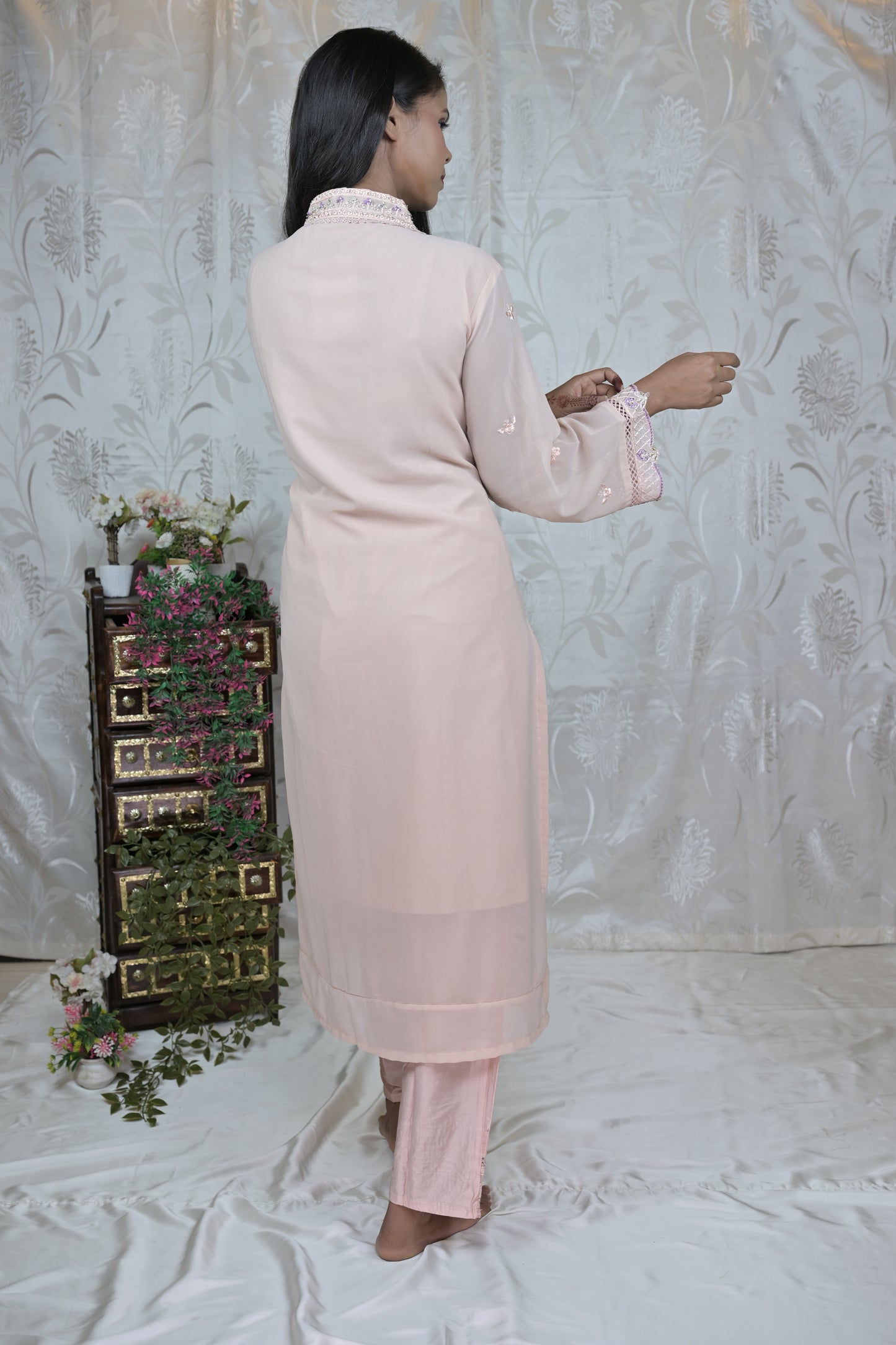 Pastel Embroidered Suit Set