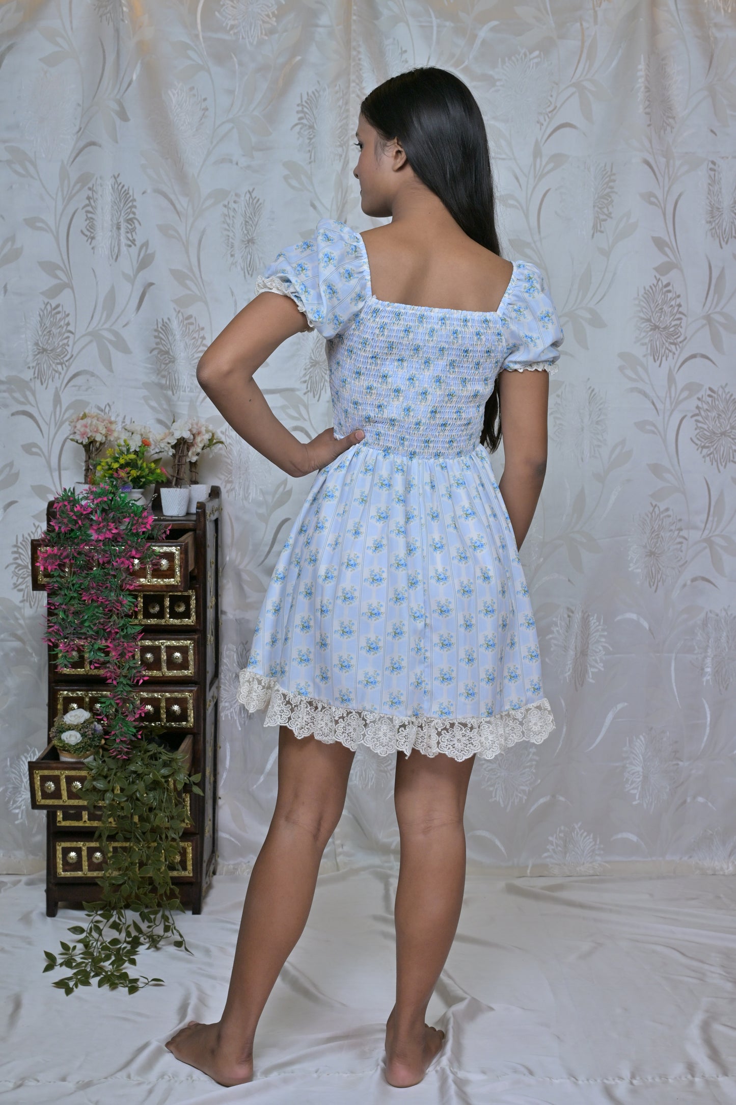 Blossom Blue Midi Dress