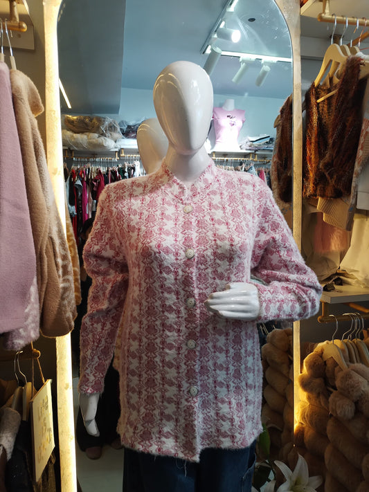 Spring Blossom" Printed Knit Cardigan