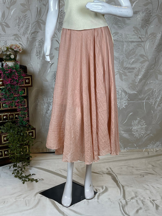 Women pink & cream colour cotton skirt