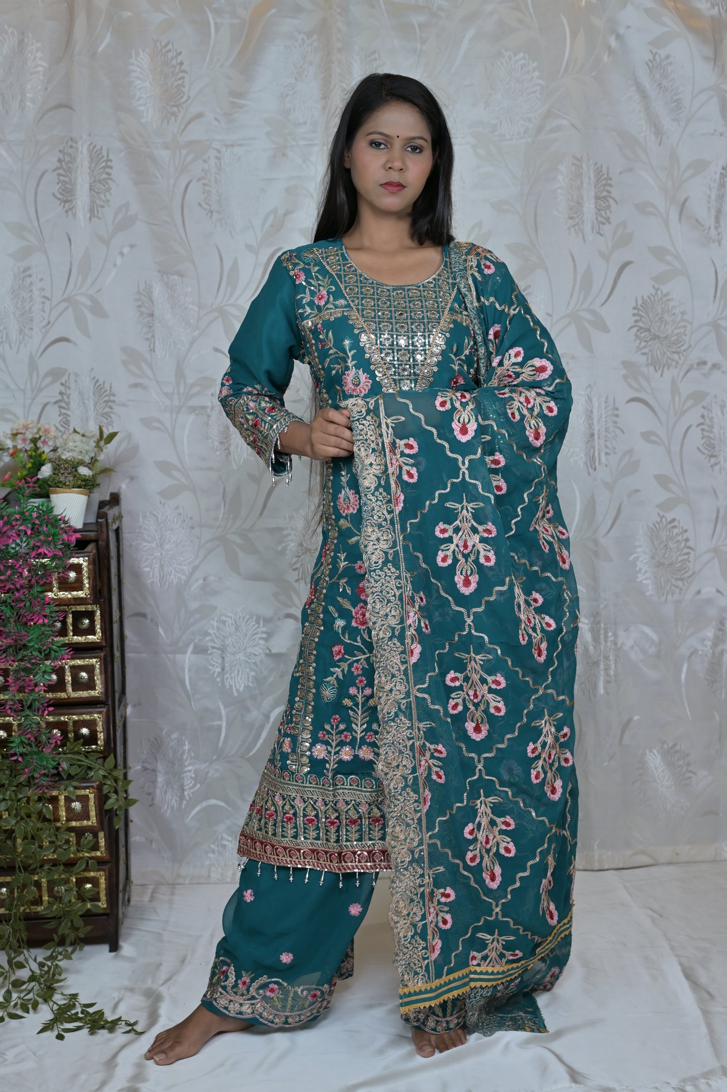 Festive Floral Suit Set
