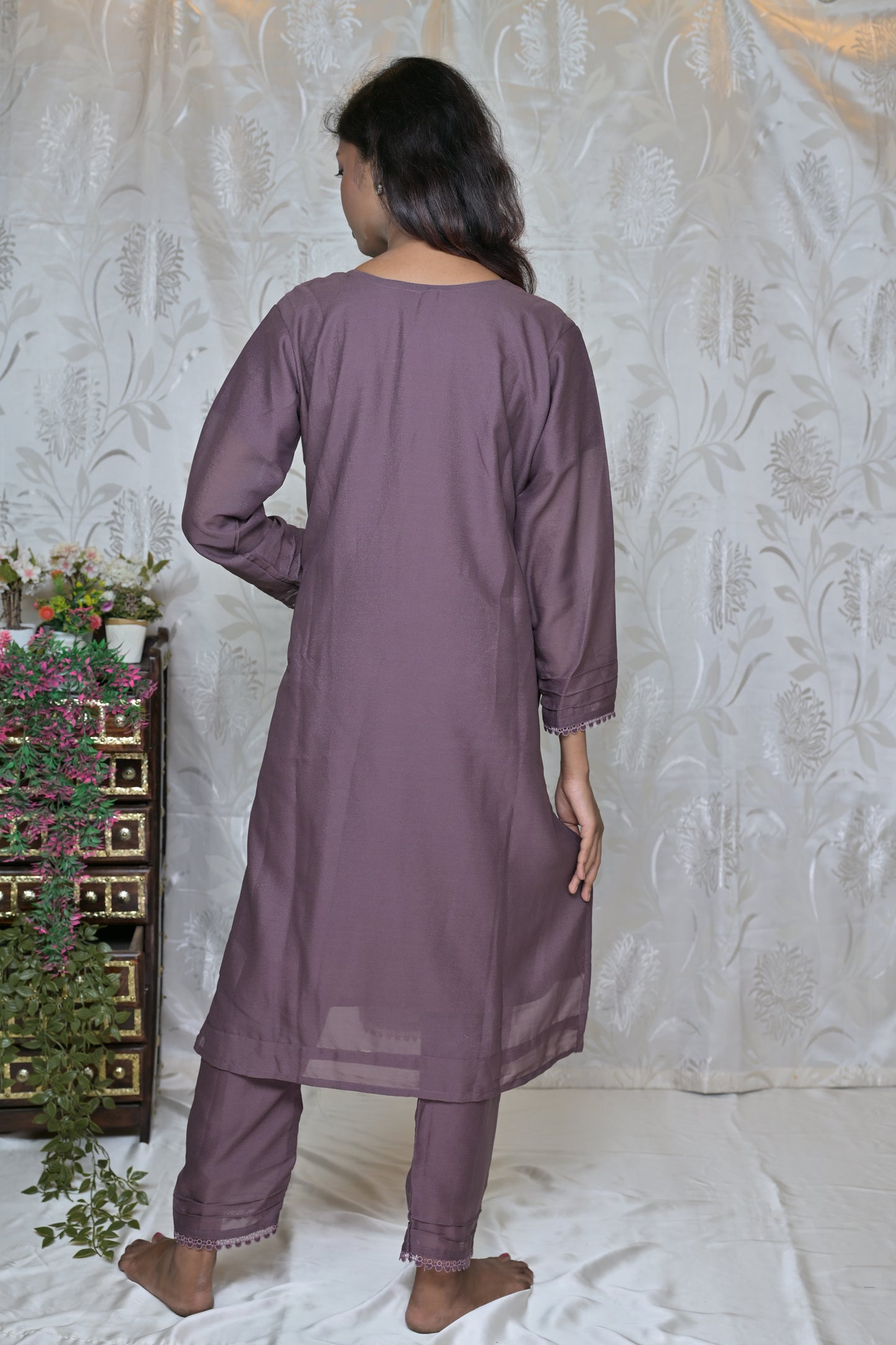Intricate Floral Embellished Kurta Set