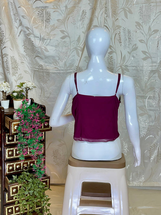 Opulent Magenta Cowl Neck Y2K Top