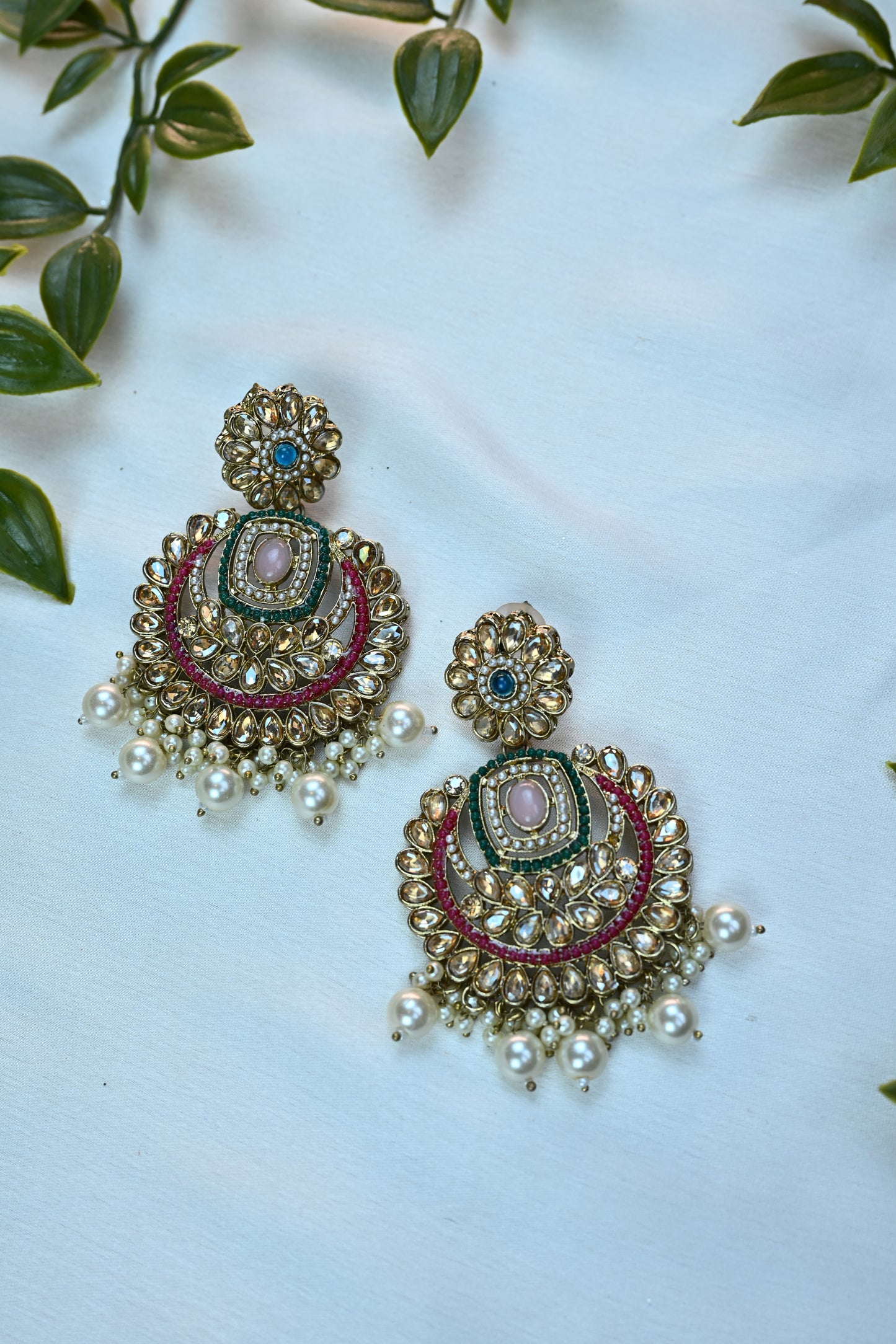Multicolor Meenakari Kundan Choker Set with Pearl Drops and Maang Tikka