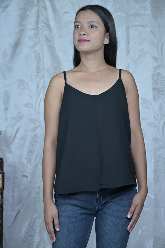 Black V-Neck Tank Top