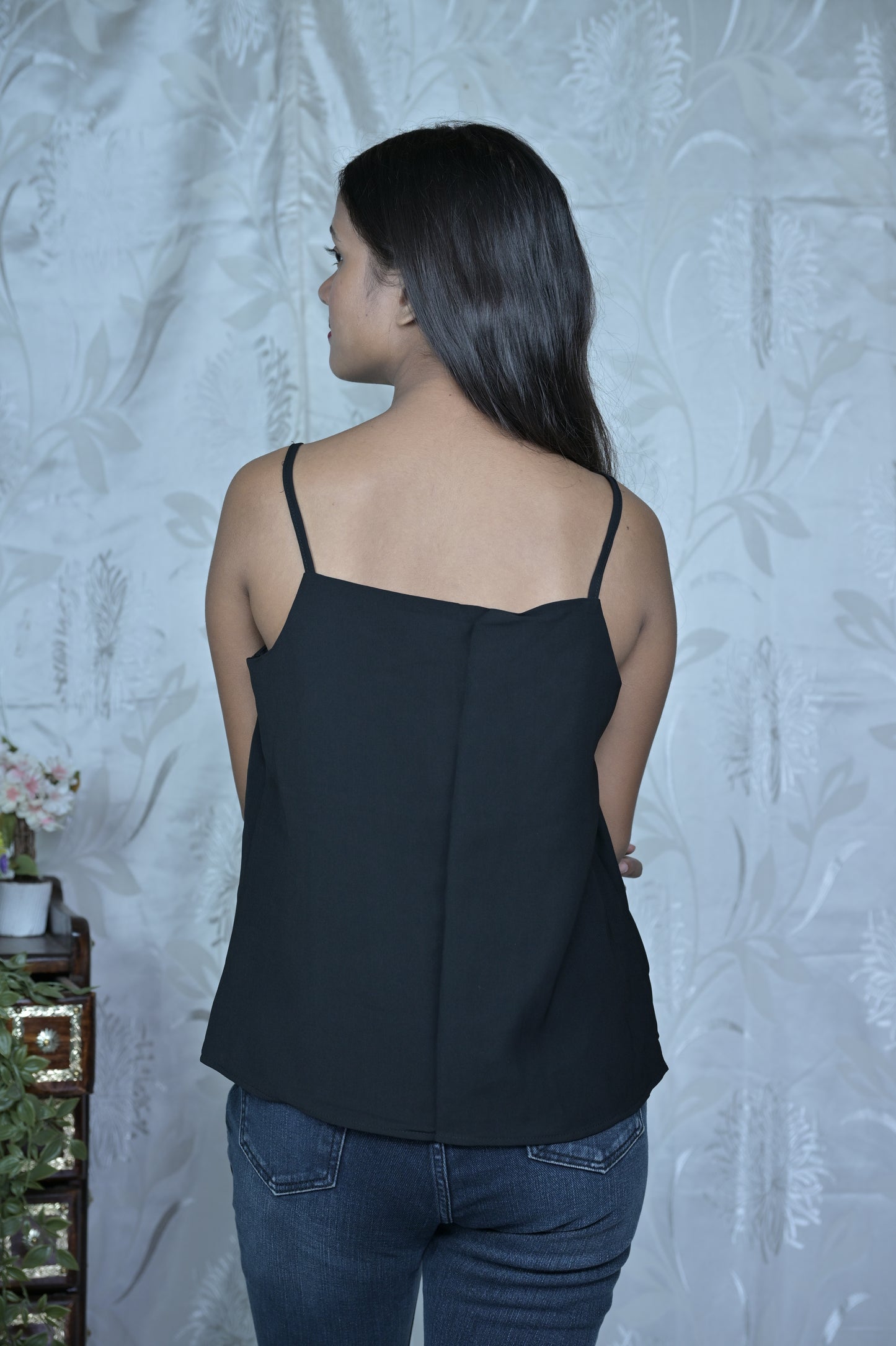 Black V-Neck Tank Top