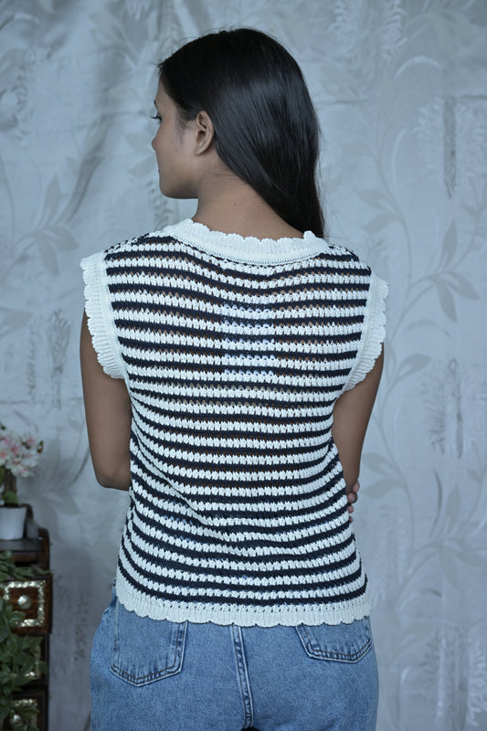 Striped Crochet Top
