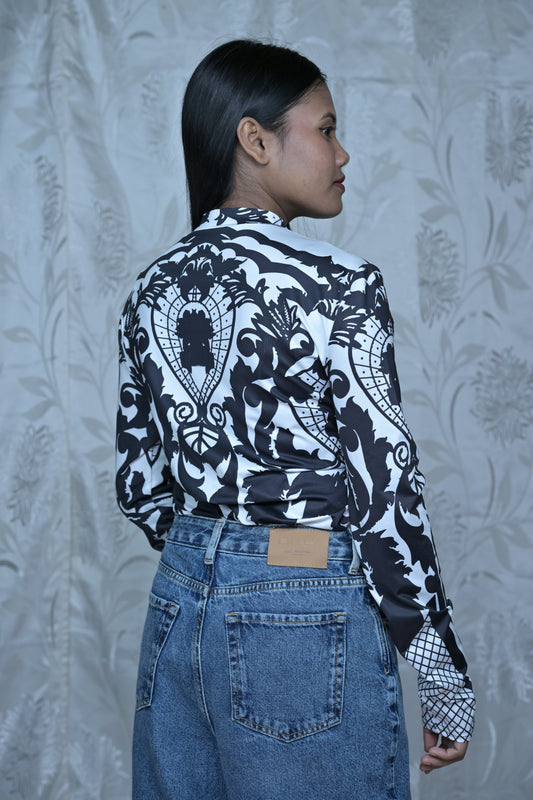 Black and White Patterned Bodysuit