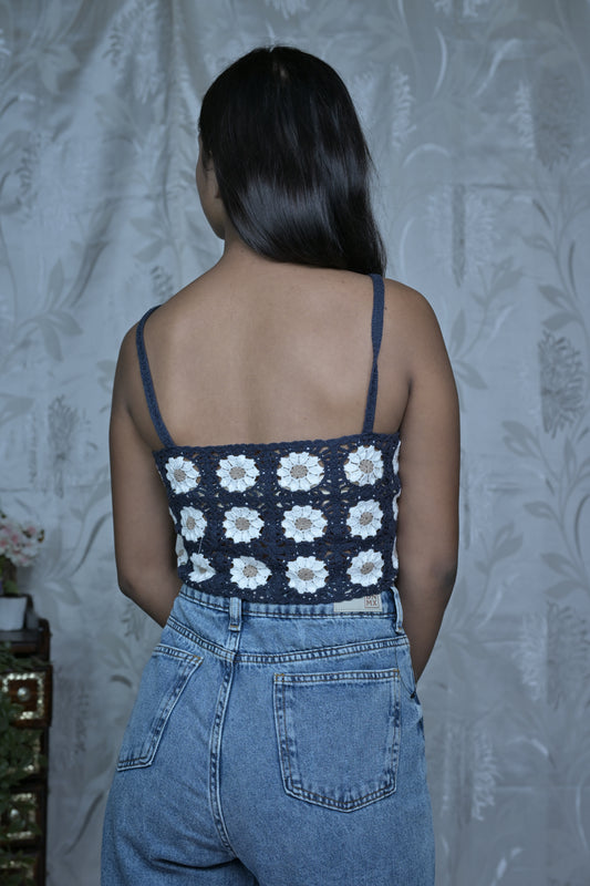 Charming Floral Crochet Top